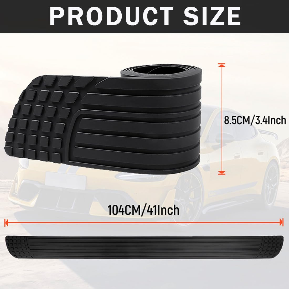 Car Rear Bumper Protector,Car Trunk Protection Strip,Rear Bumper Protector Guard Rubber,Universal Anti-Scratch Trunk Bumper Guard,For Most Car - Black-Sports image number 2