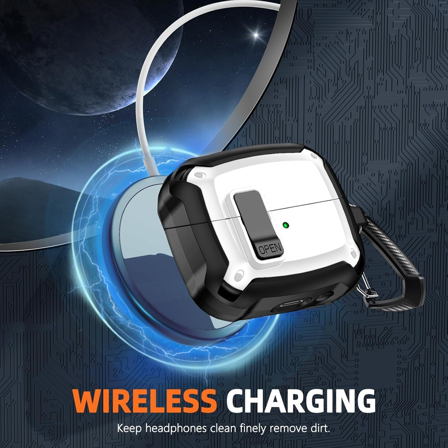 Compatible with Samsung Galaxy Buds 3 Case & Galaxy Buds 3 Pro Case,Full Body Shockproof Hard Shell Protection Design,With Secure Lock Clip image number 4