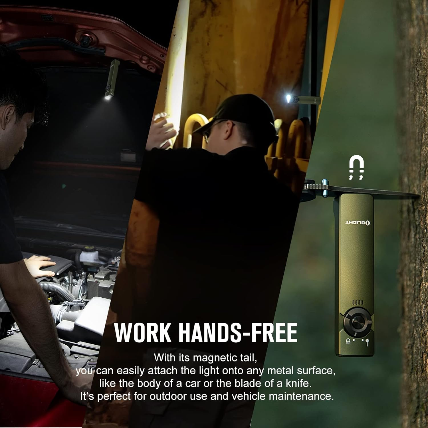 OLIGHT Arkfeld Max 1000 Lumens Rechargeable EDC Flashlight Dual Light Source with Green Beam for Pet, Presentation(Od Green, Cool White Light: 5700~6700K) image number 1