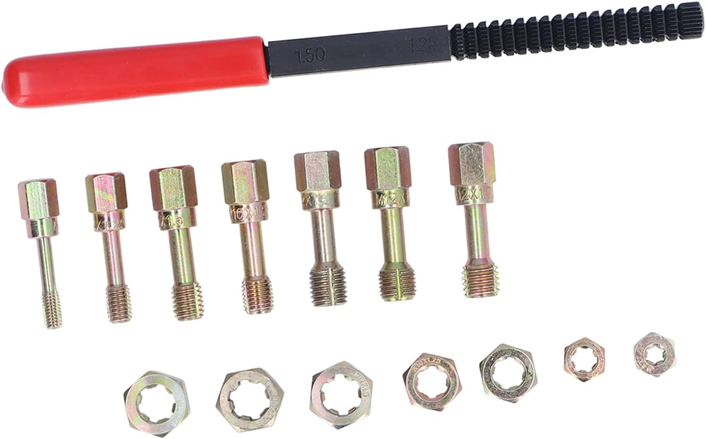 15Pcs Set Metric Thread Restorer Repair Tool Kit Helical Insert Thread Repair Kit for Car Engine Repair image number 1