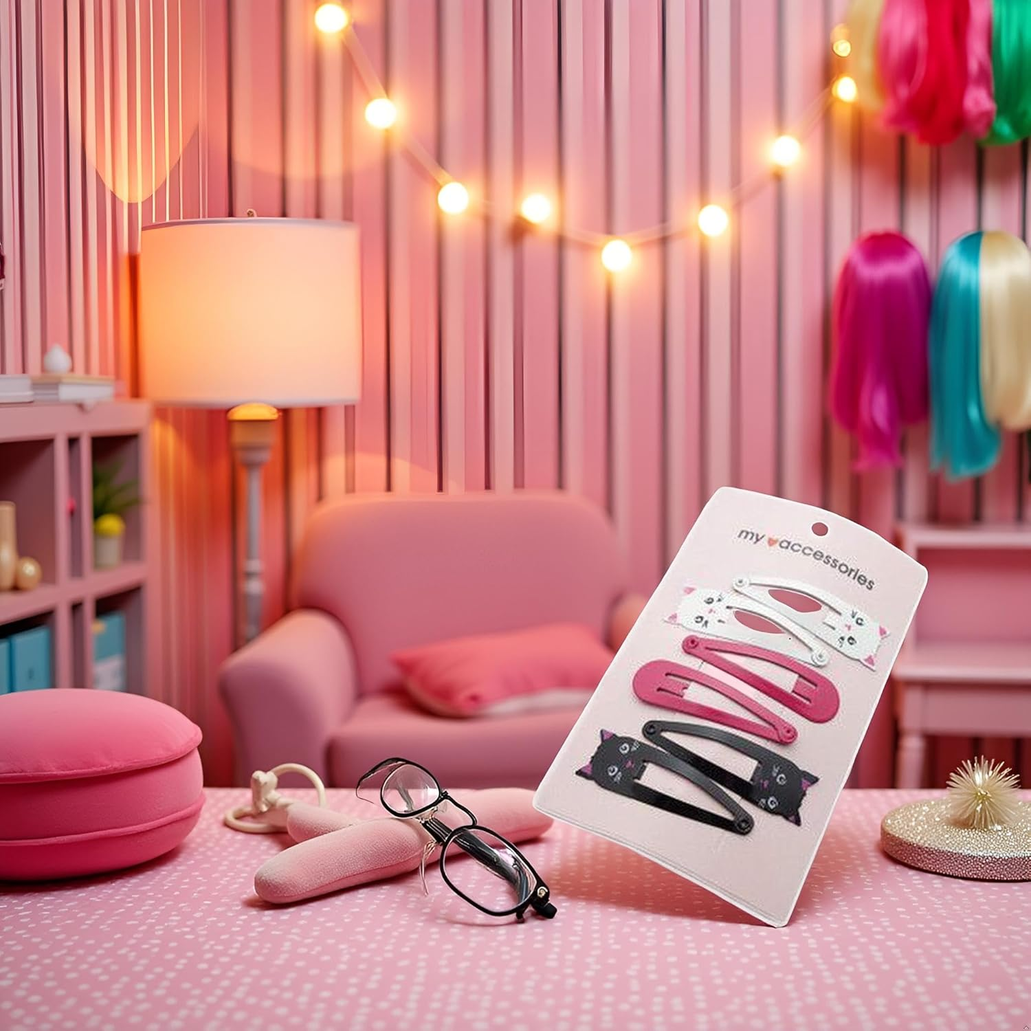 Colorful Cartoon Printed Hair Clips Fashion Girls Personalized Cat Print Hair Accessories Hair Styling Accessories Hairpins 6 Pieces