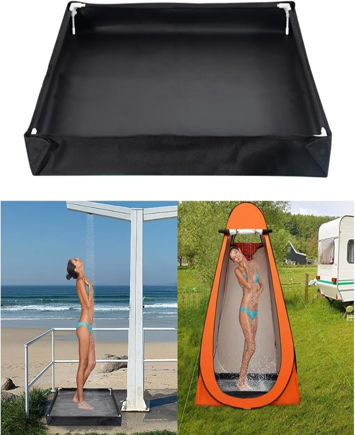 Portable Shower Pan,Foldable Shower Base & Basin Floor with Detachable Drain Pipe, Ideal for RV, Outdoor,Outdoor Camping Shower,Beach,Pet Bath image number 3