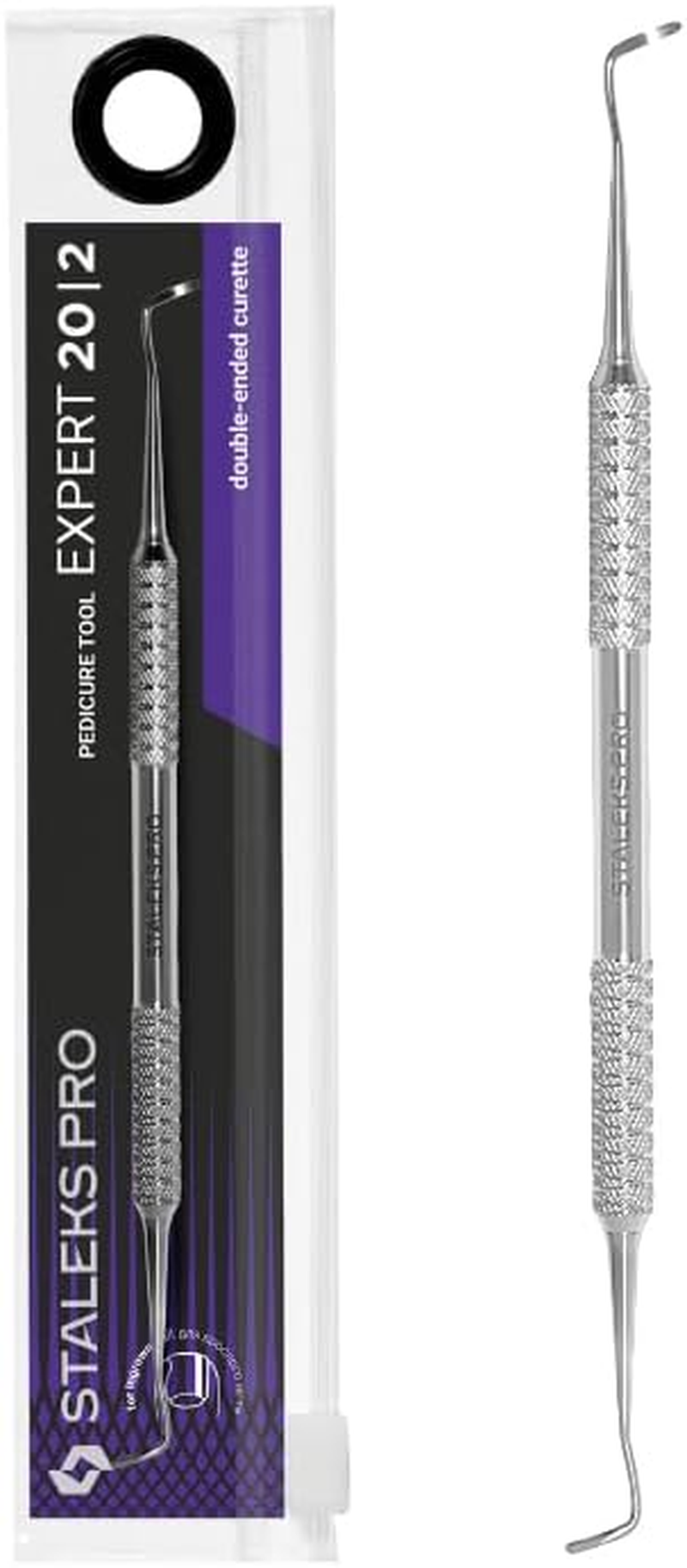 STALEKS PRO Pedicure Pusher Two-Pronged Curette Half Spike PE-20/2