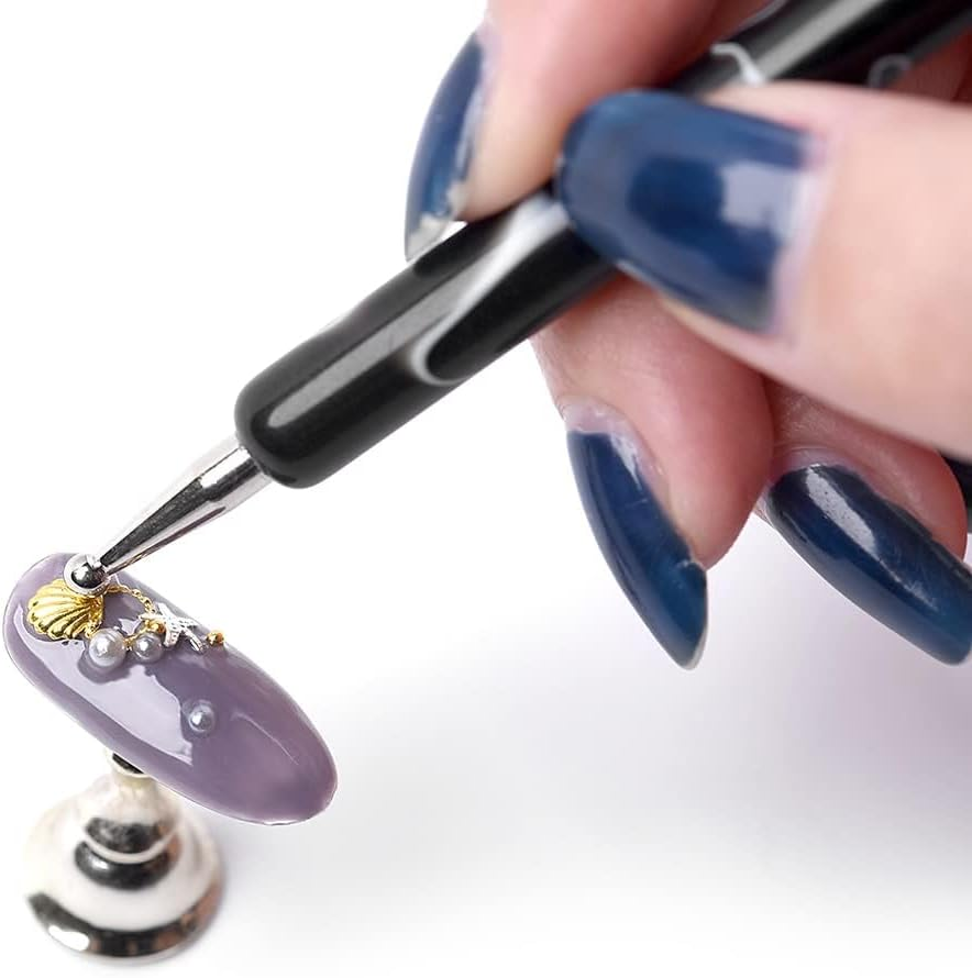 Rolabling 5Pcs Dotting Tools Nail Art Double-Ended Nail Dotting Tool Embossing Stylus Manicure Tools Nail Design, Painting, Sculpting & DIY Decorations Nail Art Tool (Black) image number 2