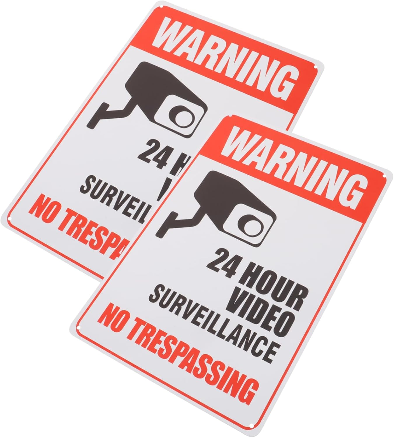 GLEAVI 2 Pcs 24 Hours Cctv Caution Signs Outdoor Cctv Signs Reflective Warning Signs 24 Hour Video Cctv Sign No Trespassing Video Surveillance Sign Emblems Iron Decorate Television image number 5