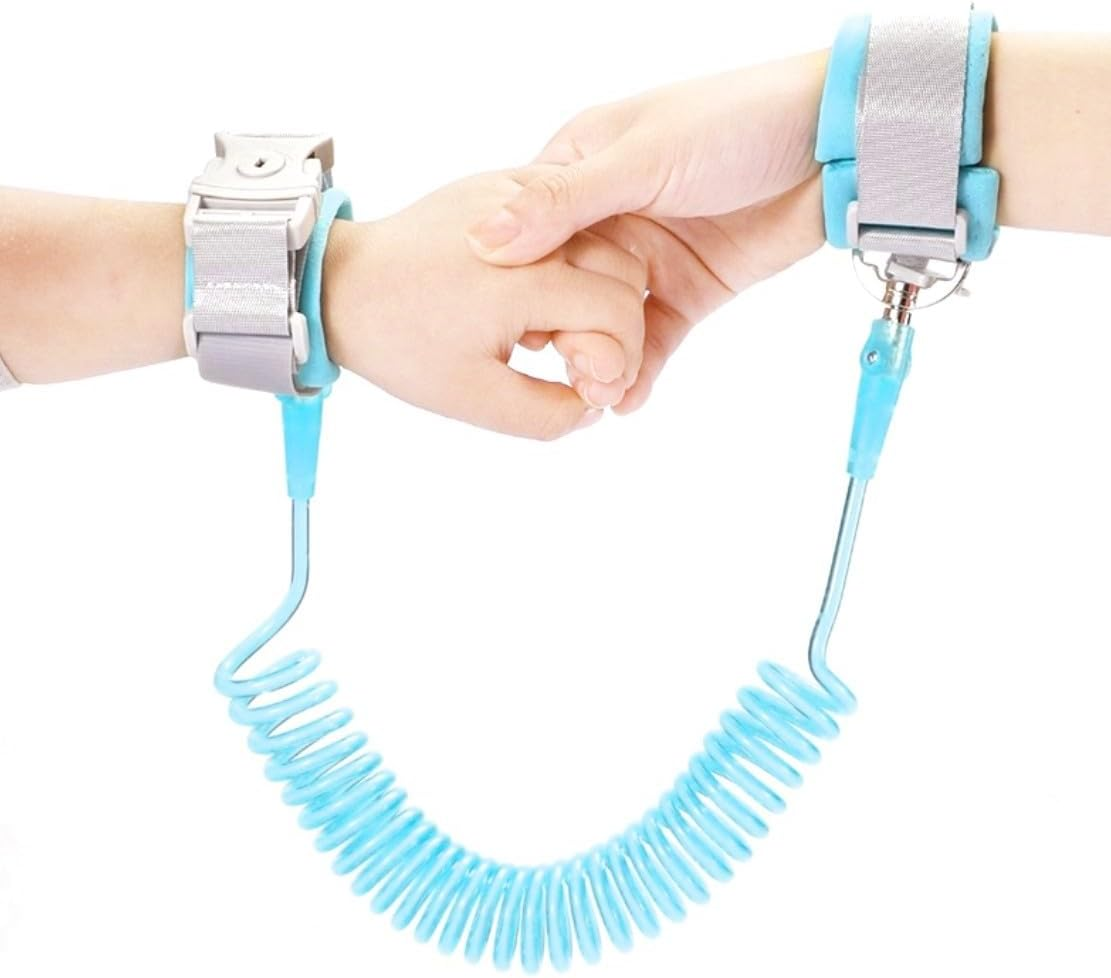 JZK Blue Anti-Lost Wrist Link for Toddler, Adult and Child Wrist Rein for Toddlers with Lock, Autism Child Safety Wrist Strap for Autistic Child, Walking Safety Harness Belt for Kids image number 4
