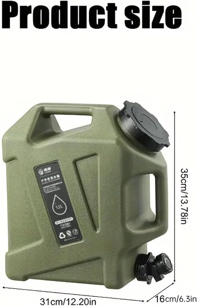 AIMALL Outdoor Camping Water Storage Container - Portable 12L PE Drinking Water Tank, Square, Black/Khaki/Green, 13.8X12.2X6.3 Inch image number 3