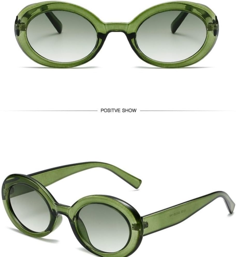 Oval Jelly Color Women Sunglasses Fashion Yellow Green Shades UV400 Men Trending Gradient Sun Glasses - Amber Tea image number 4