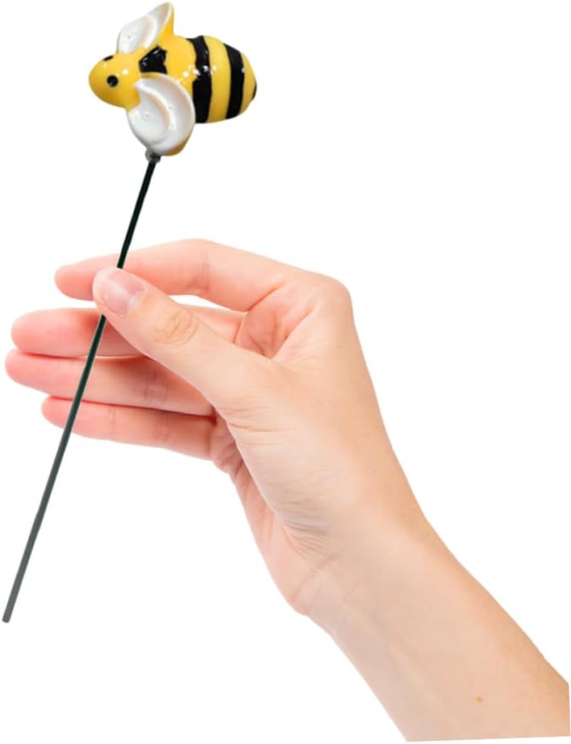 10Pcs Garden Stake Decor Simulation Bee Garden Stake Bees Ornaments for Patio Flower Decoration image number 6