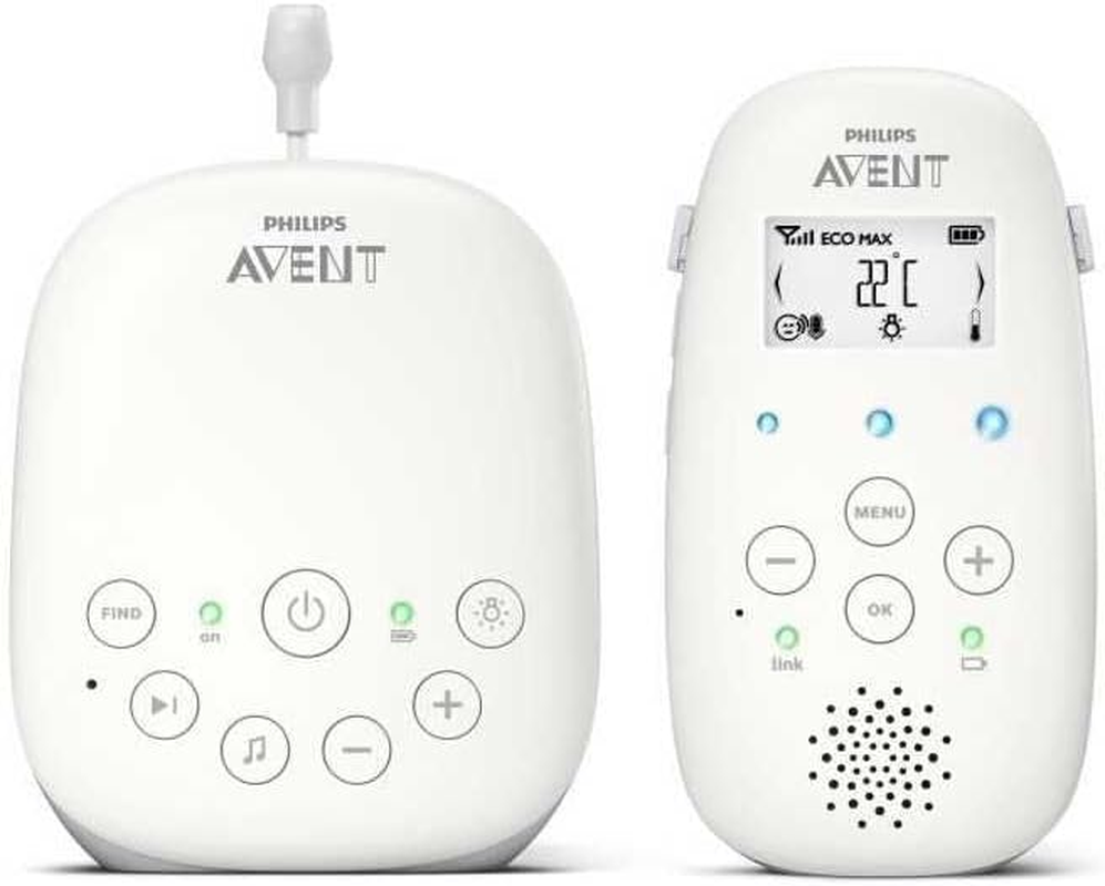 Philips &lrm;Avent Audio Baby Monitor DECT Technology, Eco Mode, Intercom Function, Sleep and Night Songs, Temperature Sensor, Maximum Range, White (Model SCD713/26) image number 5