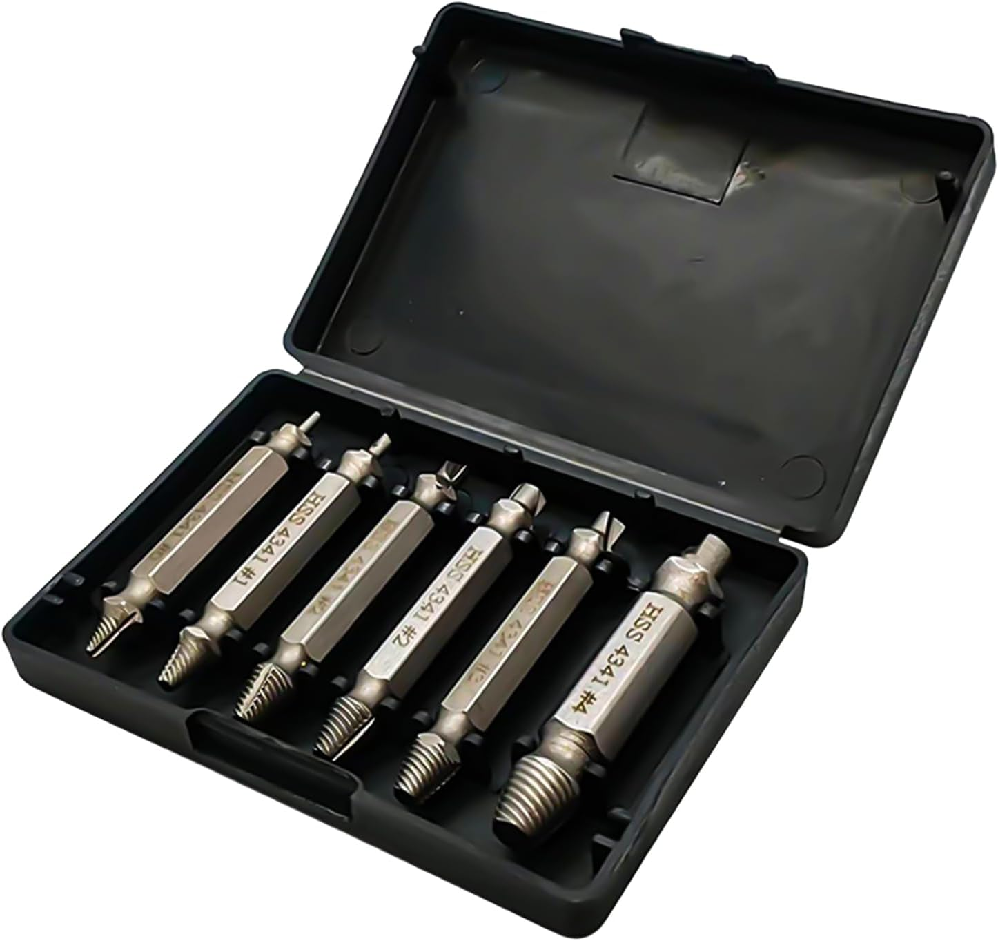 6PCS Damaged Screw Extractor Set, Dual-Head Stripped Screw Remover Kit with 6 Sizes, Hardened HSS Steel Easy Out Tools for DIY, Home & Auto Repairs