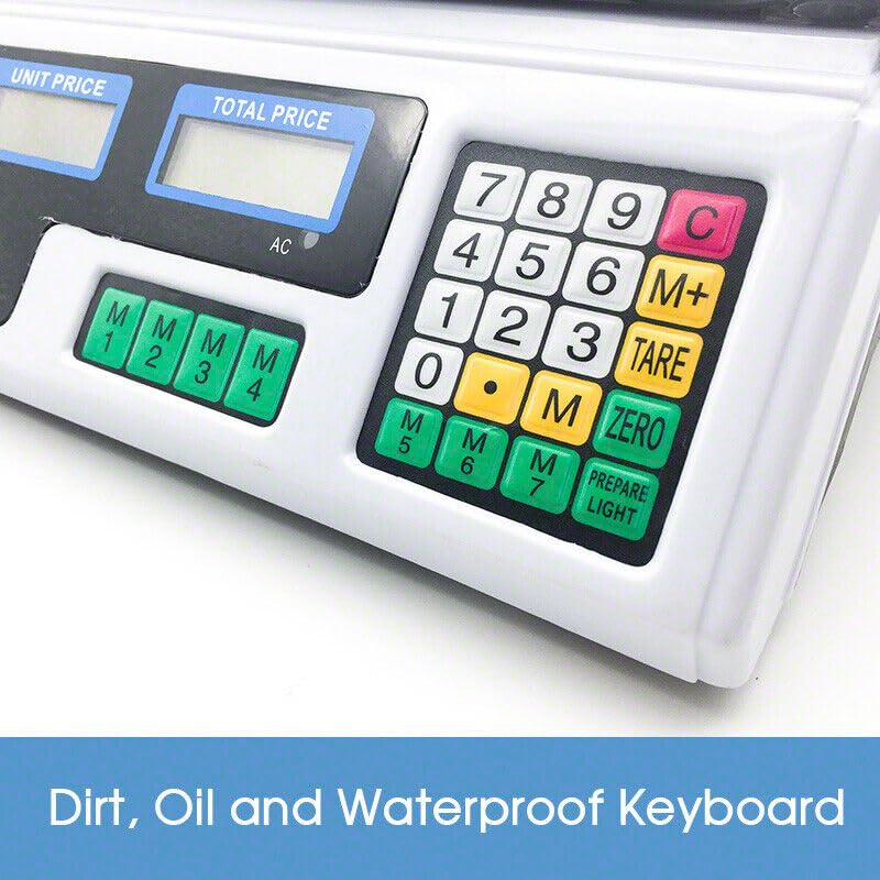 LEDON Kitchen Scale Digital Commercial Shop Electronic Weight Scales Food 40KG White image number 1