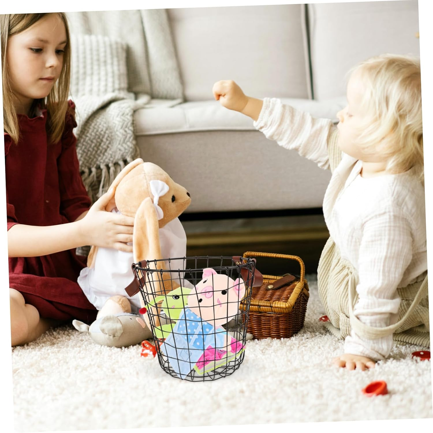 Large Capacity Firewood Basket Wrought Iron Storage Camping Supplies Outdoor Decor image number 5