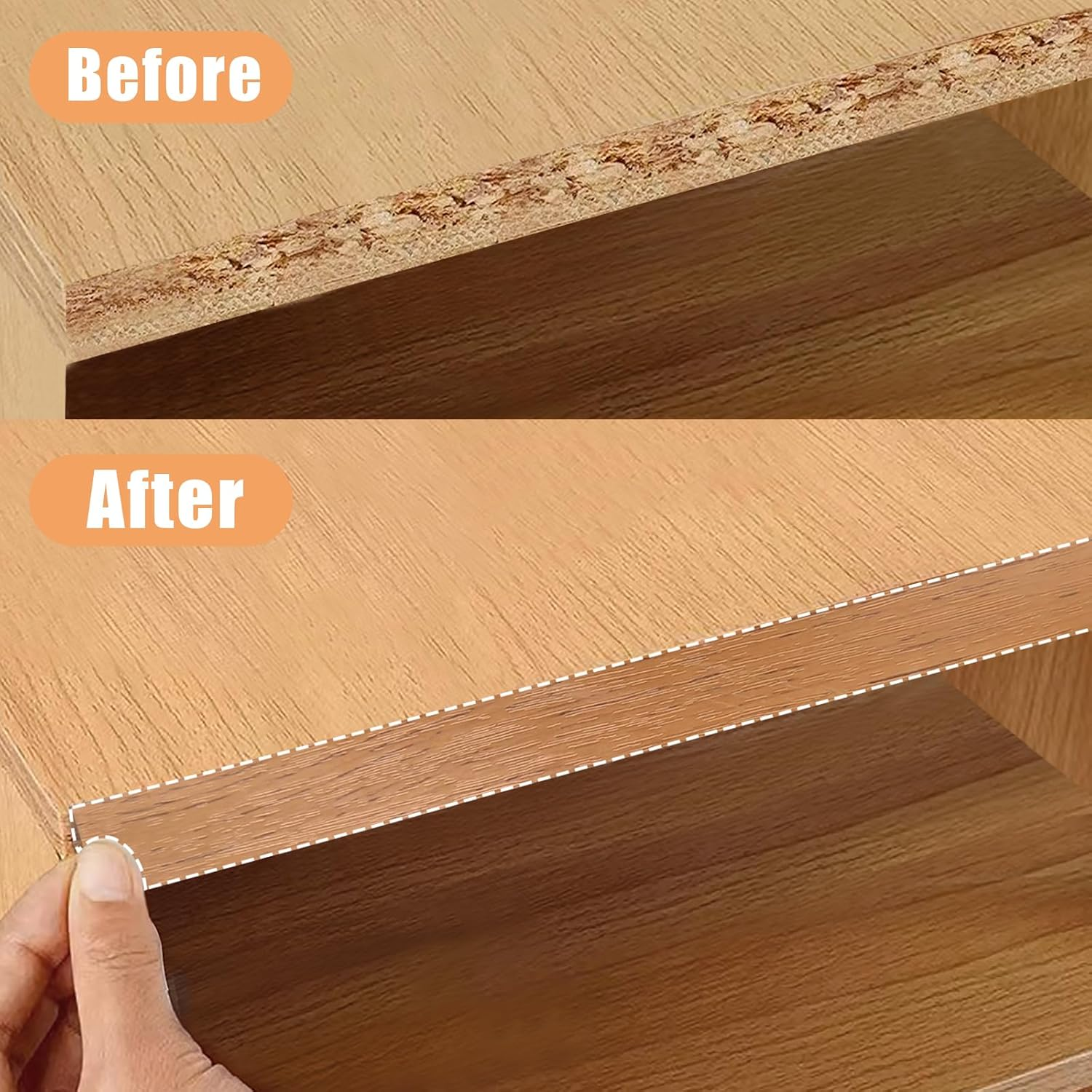 Edging Tape,Veneer Furniture Edging Strip,Self-Adhesive Edge Banding,Wood Veneer Trim for Tables,Chairs,Panels Renovation（10Meters #2） image number 1