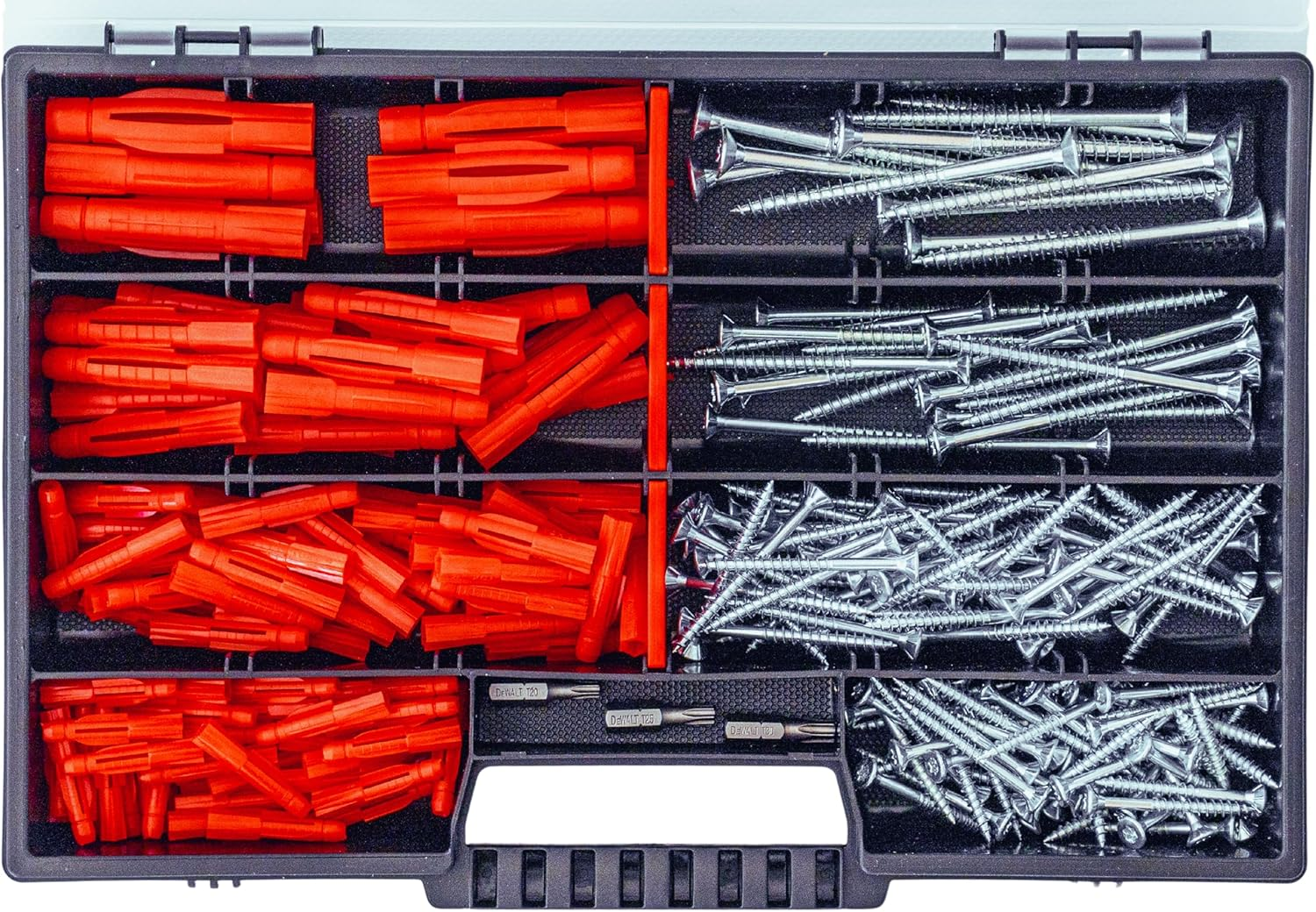 Tox TRI All-Purpose Dowels Assortment 277 Pieces in Practical Case Dowels + Screws + Bits Universal Dowels Mounting Assortment with TX Screws image number 1