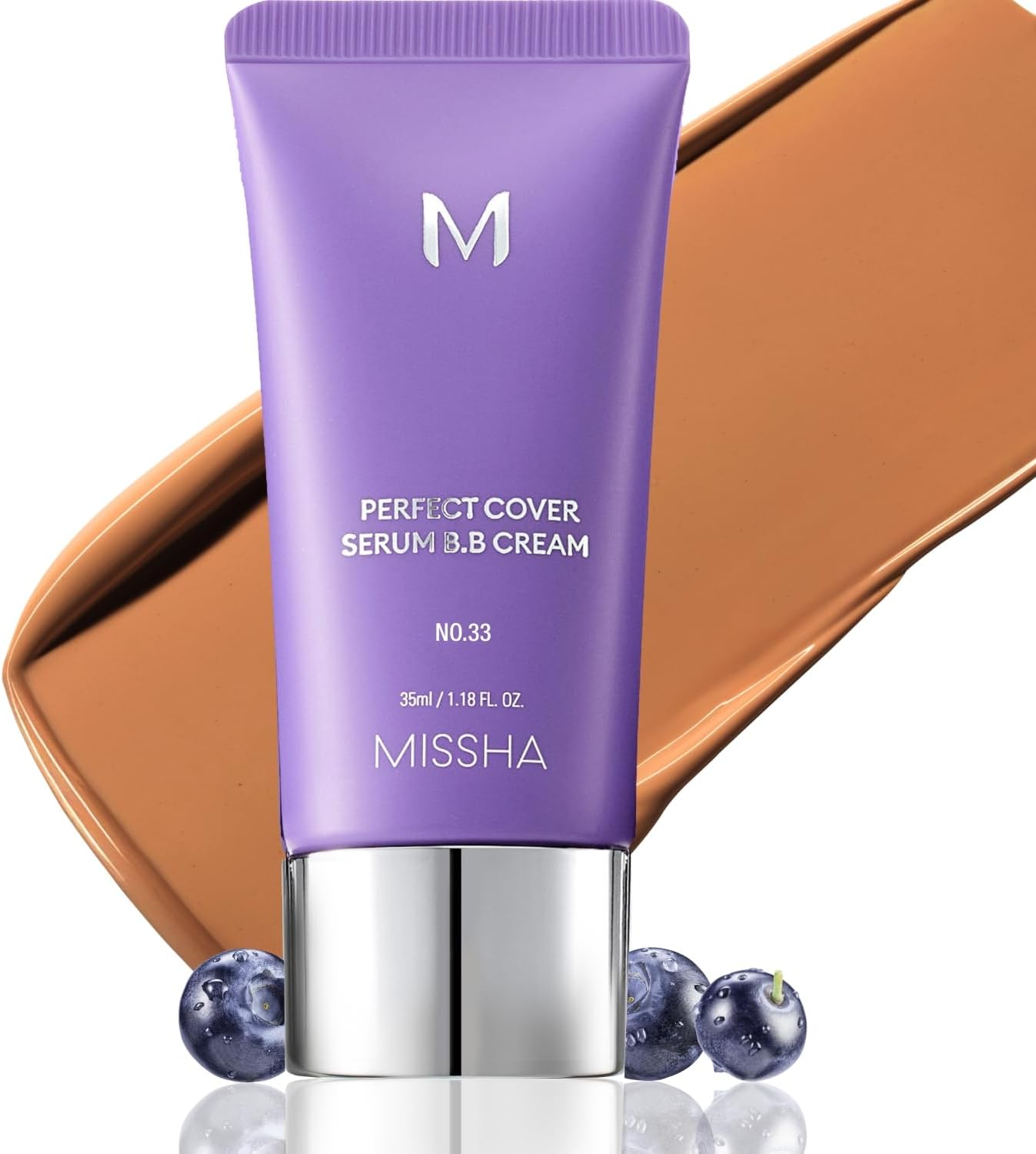 MISSHA M PERFECT COVER SERUM BB CREAM No.19 Ivory - Fair/Light with Warm Undertone, BB Cream by Cardi B Pick, Skin Tint, Tinted Moisturizer, Skin Care Foundation Makeup, Korean Makeup,1.18 Fl Oz