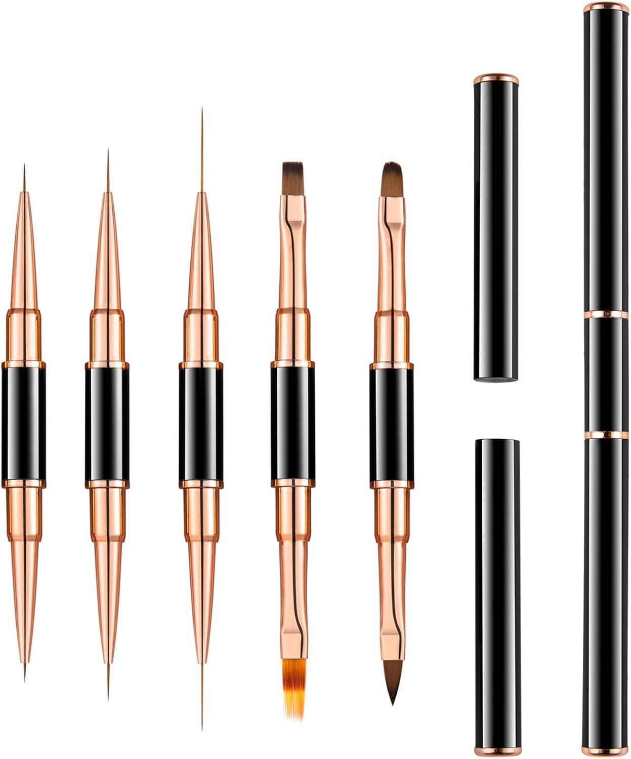Professional Nail Art Liner Brush Set-Double-Ended Acrylic Nail Art Brushes Set, Etercycle Gel Polish Nail Art Design Pen Painting Tools Nail Art Liner Brush and Nail Dotting Pen for Acrylic Application Salon at Home DIY Manicure image number 2