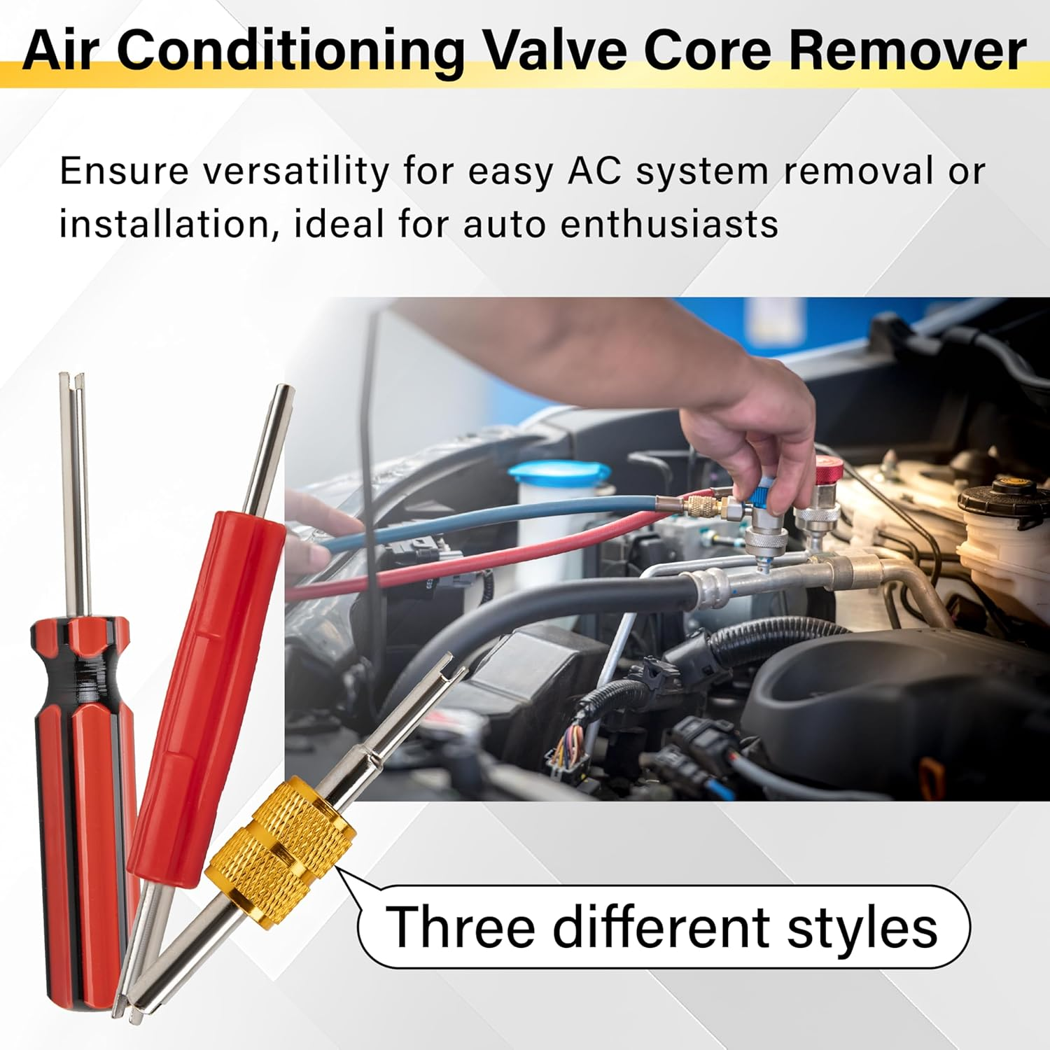 39 PCS Air Conditioning Valve Core Accessories Kit, R12 R134A Refrigeration Schrader Tire Valve Stem Cores with Single & Dual Heads Valve Core Remover Installer Tool, HVAC System Seal Caps Kit image number 4