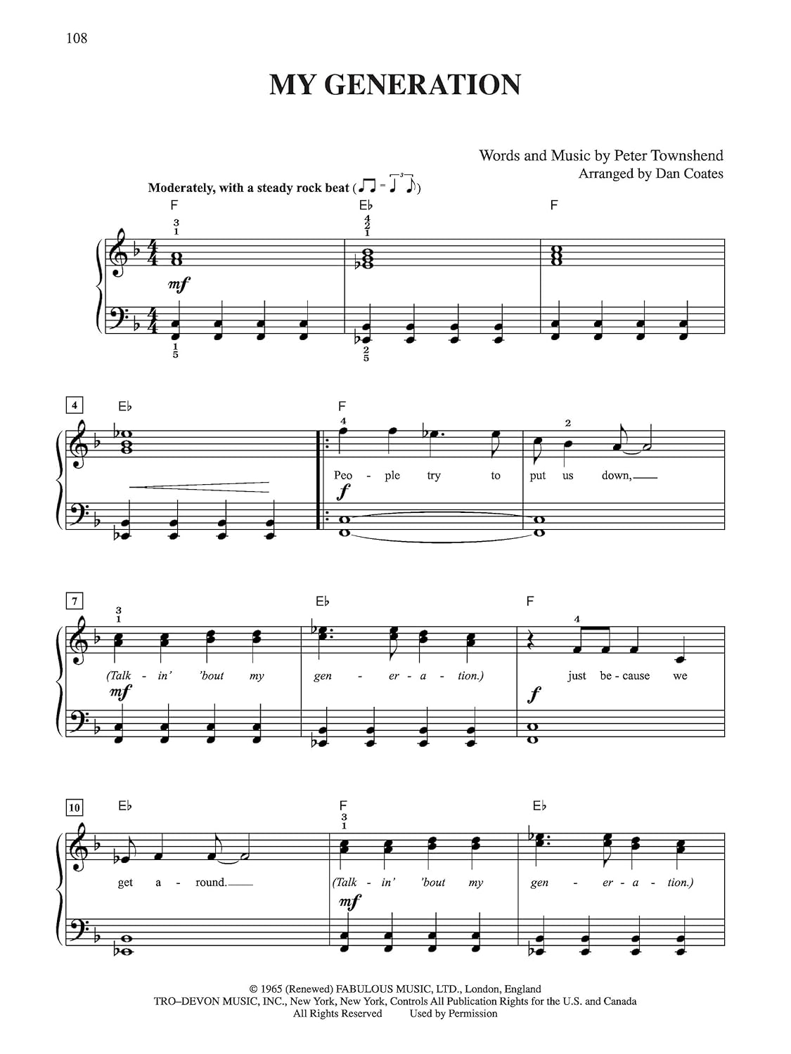 Rolling Stone Easy Piano Sheet Music Classics, Volume 1: 39 Selections from the 500 Greatest Songs of All Time image number 5