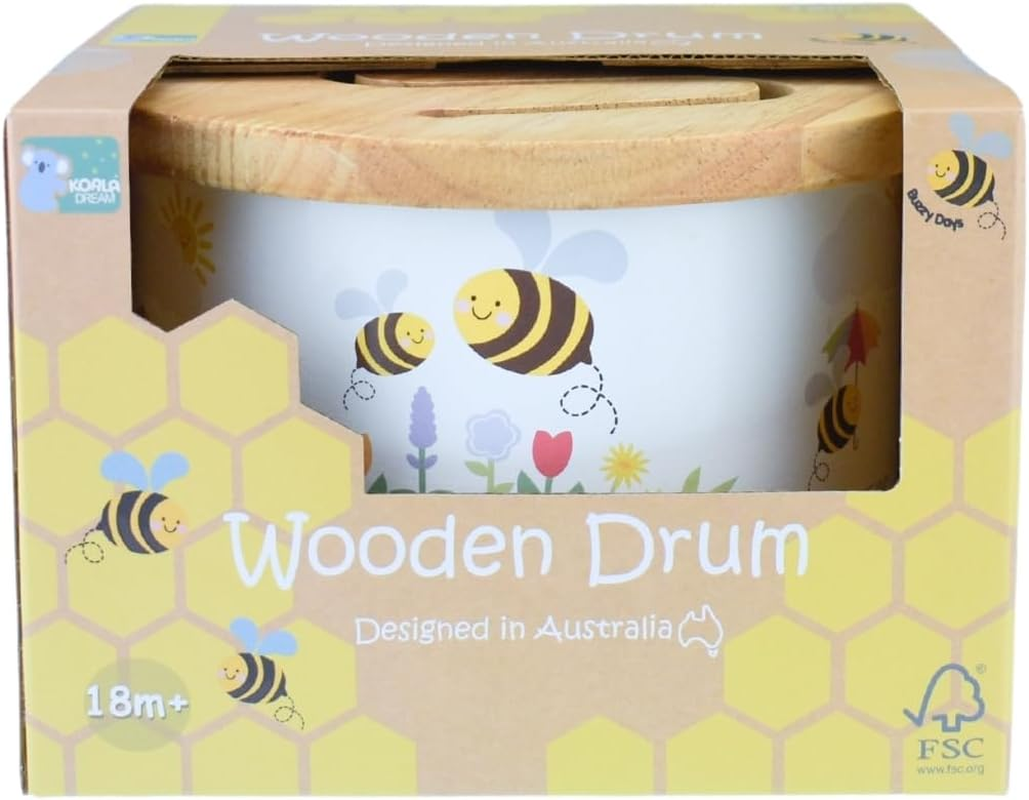 Koala Dream - Buzzy Days BEE Wooden Drum-Musical Instrument for Kids/Toddlers image number 1