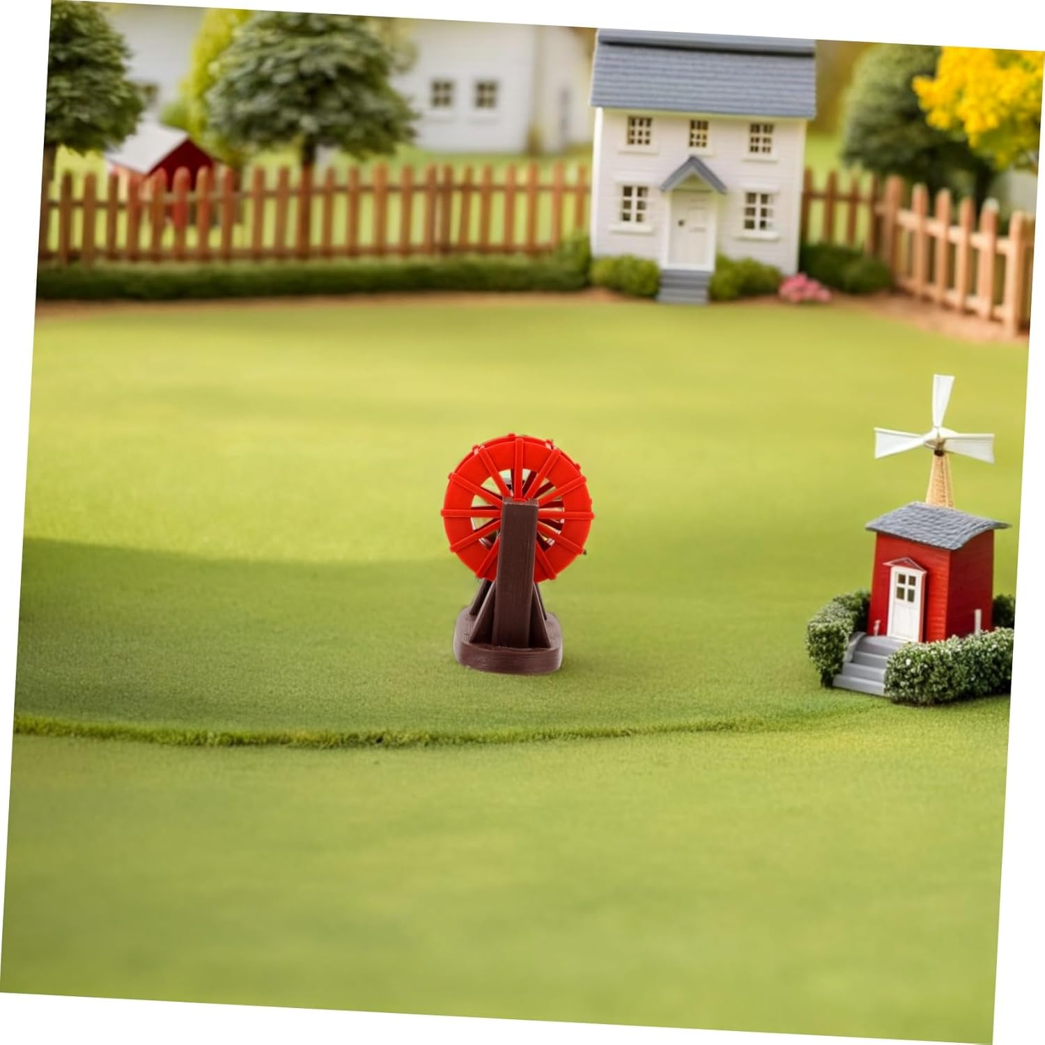 BESPORTBLE 2Pcs Mini Aquarium Water Mill Rotating Fountain Fish Tank Landscape Ornament for Zen Garden Desktop Decor Red Silent Operation Air Purification image number 4