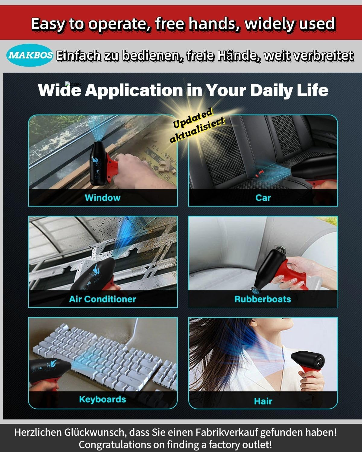 Blower Leaf Blower for Milwaukee 12 V M12 Battery, Mini Jet Dry Blower, Compressed Air Duster, Dust Blower, Electric Dust Blower 130,000 RPM High Speed Blower, Turbo Dryer Car (No Battery) image number 4