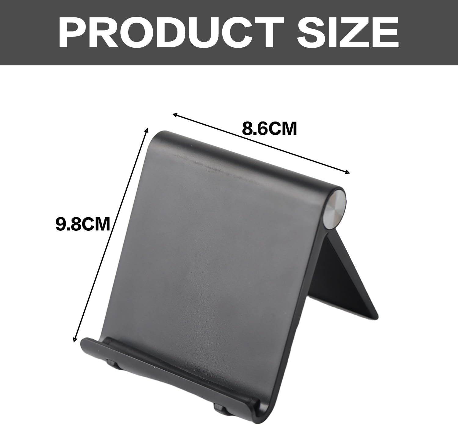 Adjustable Tablet Stand &ndash; Portable Desktop Holder Compatible with Ipad Pro/Air/Mini, Iphone 16 Pro Max, Samsung Galaxy, Kindle & Other 4.7''&ndash;11'' Devices (Black) image number 2