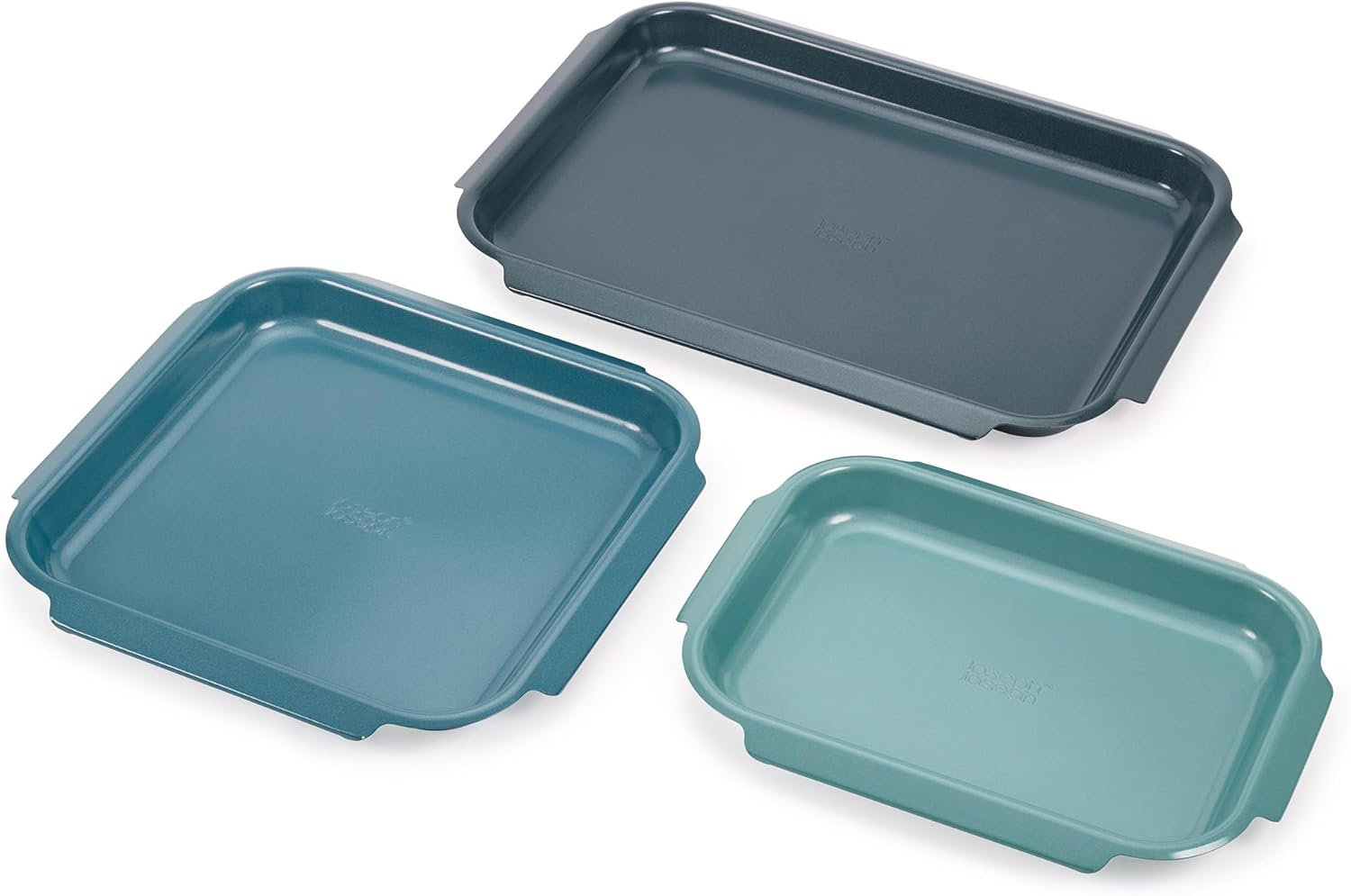 Joseph Joseph Nest&trade; Bake 3-Piece Non-Stick Baking Tray Set, Carbon Steel, Easy-Pull Handles, Stackable, Space-Saving Design, 10-Year Guarantee image number 6