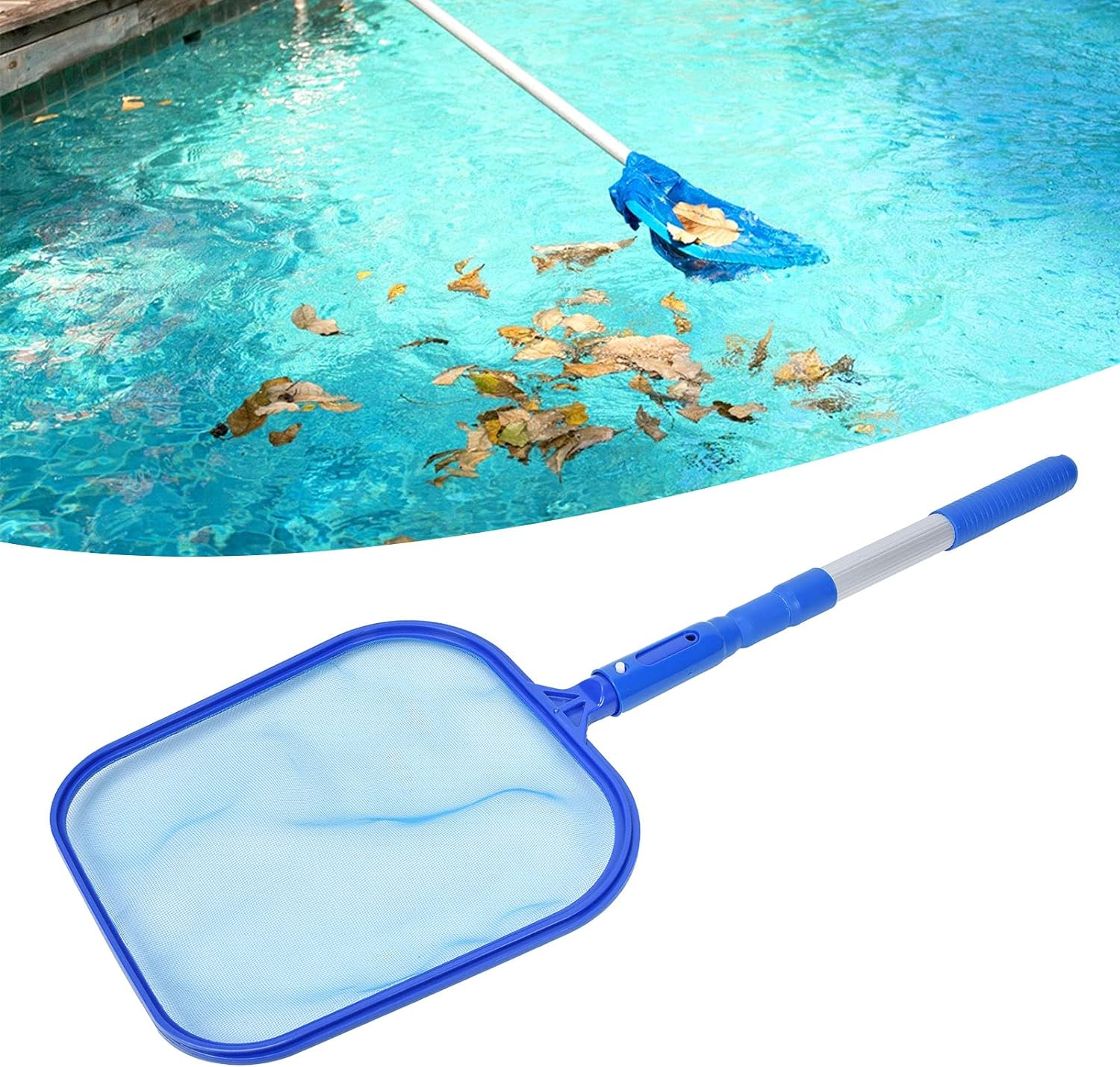 TOPINCN Swimming Pool Leaf Skimmer Fine Mesh Netting Aluminum Pole Scoop Net for Ponds or Hot Tubs Suitable for Maintaining Sparkling Water image number 3