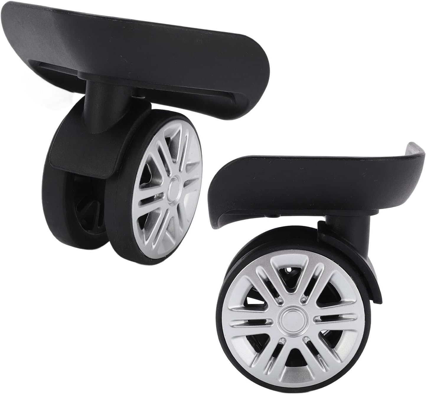 KOSDFOGE Suitcase Caster, 1 Pair Luggage Replacement Wheels Quiet Suitcase Luggage Caster Wheels Repair Parts image number 3