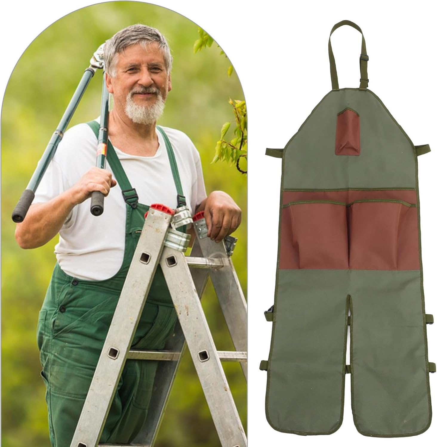 Stainproof Canvas Apron for Women Gardening Harvesting Apron Pockets Oxford Cloth Vegetable Picking image number 2