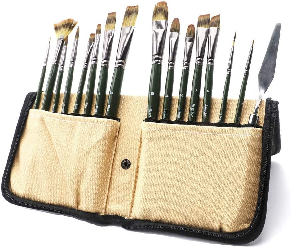 Mont Marte Artist Brush Set with Easel Wallet (17 Pieces)