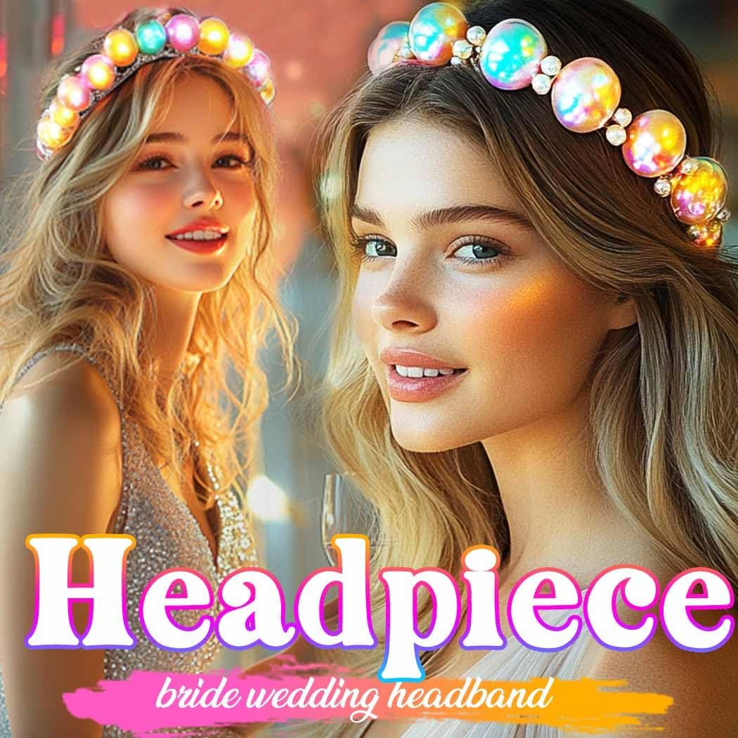 Fashband Crystal Headbands Glitter Rhinestone Headband Bridal Wedding Daily Wear Party Hair Accessories for Women and Girls (Rhinestone) image number 2