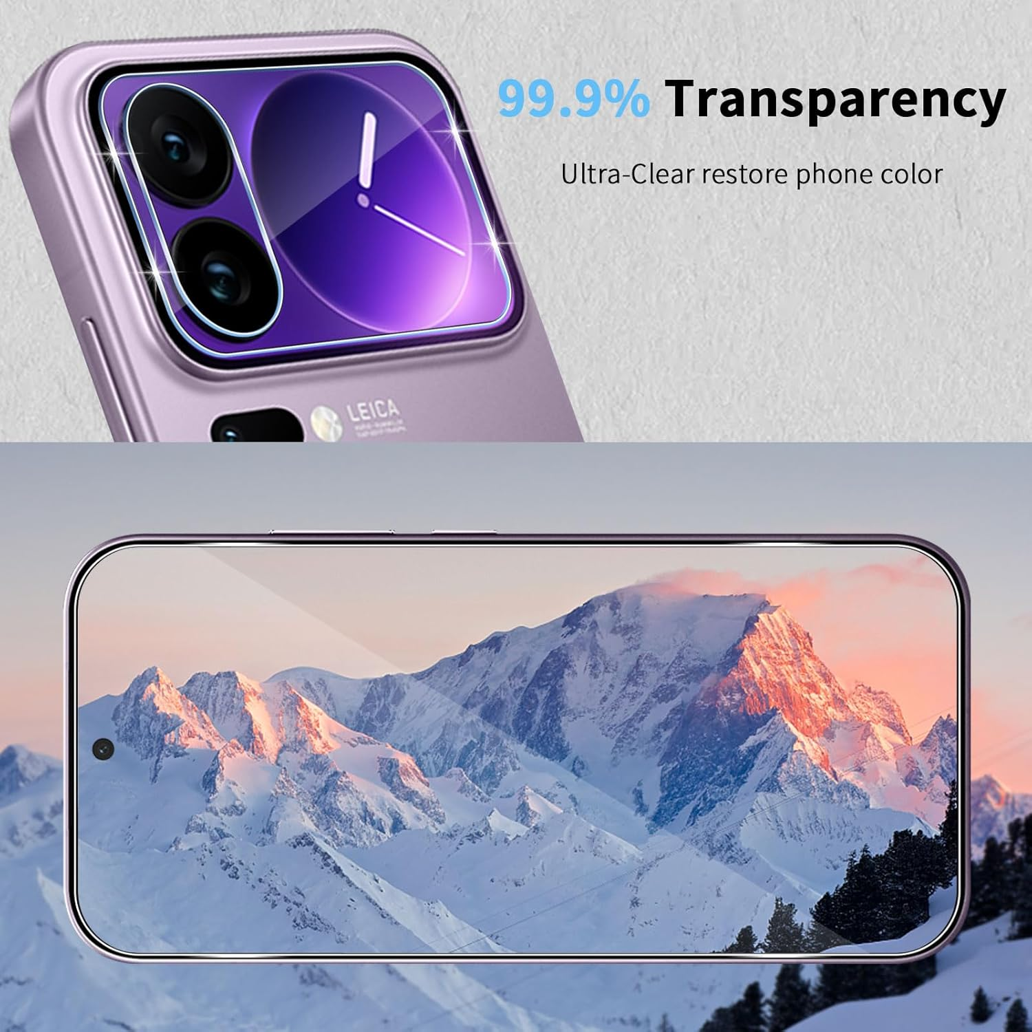 Hidwee Screen Protector Compatible with Xiaomi 17 Pro 5G for Tempered Glass, Pack of 2 9H Hardness External Protective Glass + 2 Soft TPU Inner Screen Protectors + 2 Pieces Camera Protection, Full image number 3