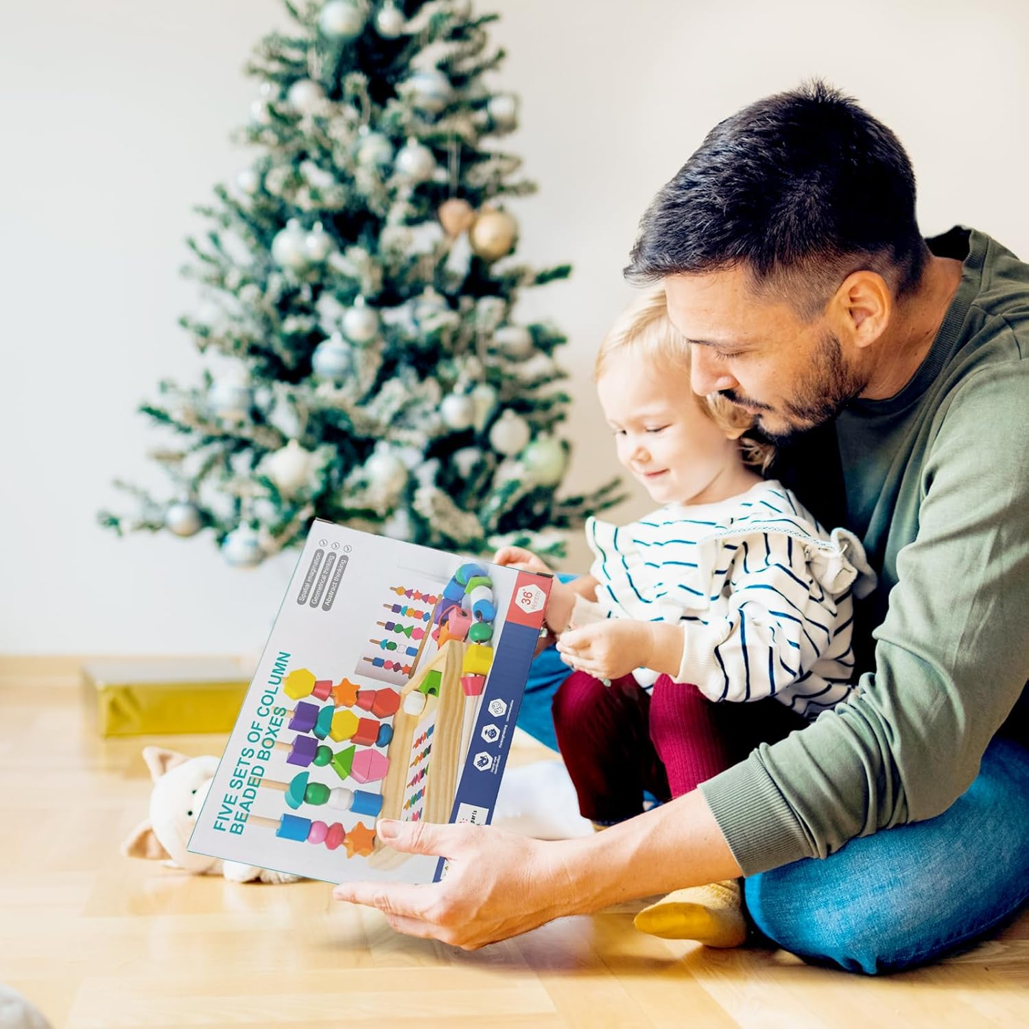 Threading Toys for 2 3 4 5 Year Olds,Montessori Toy for 2 3 4 5 Year Olds,Fine Motor Skills,Montessori Beads Sequencing Set image number 1