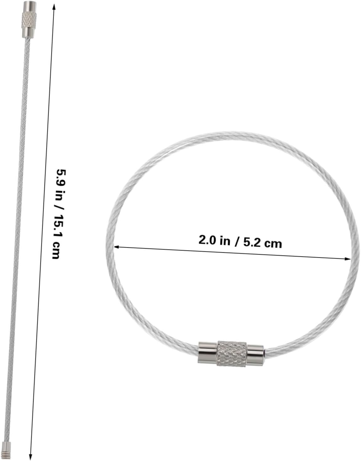 SEWACC 16Pcs Heavy Duty Wire Key Chain Stainless Steel Cable Portable for Outdoor Luggage Tags and Keys image number 3