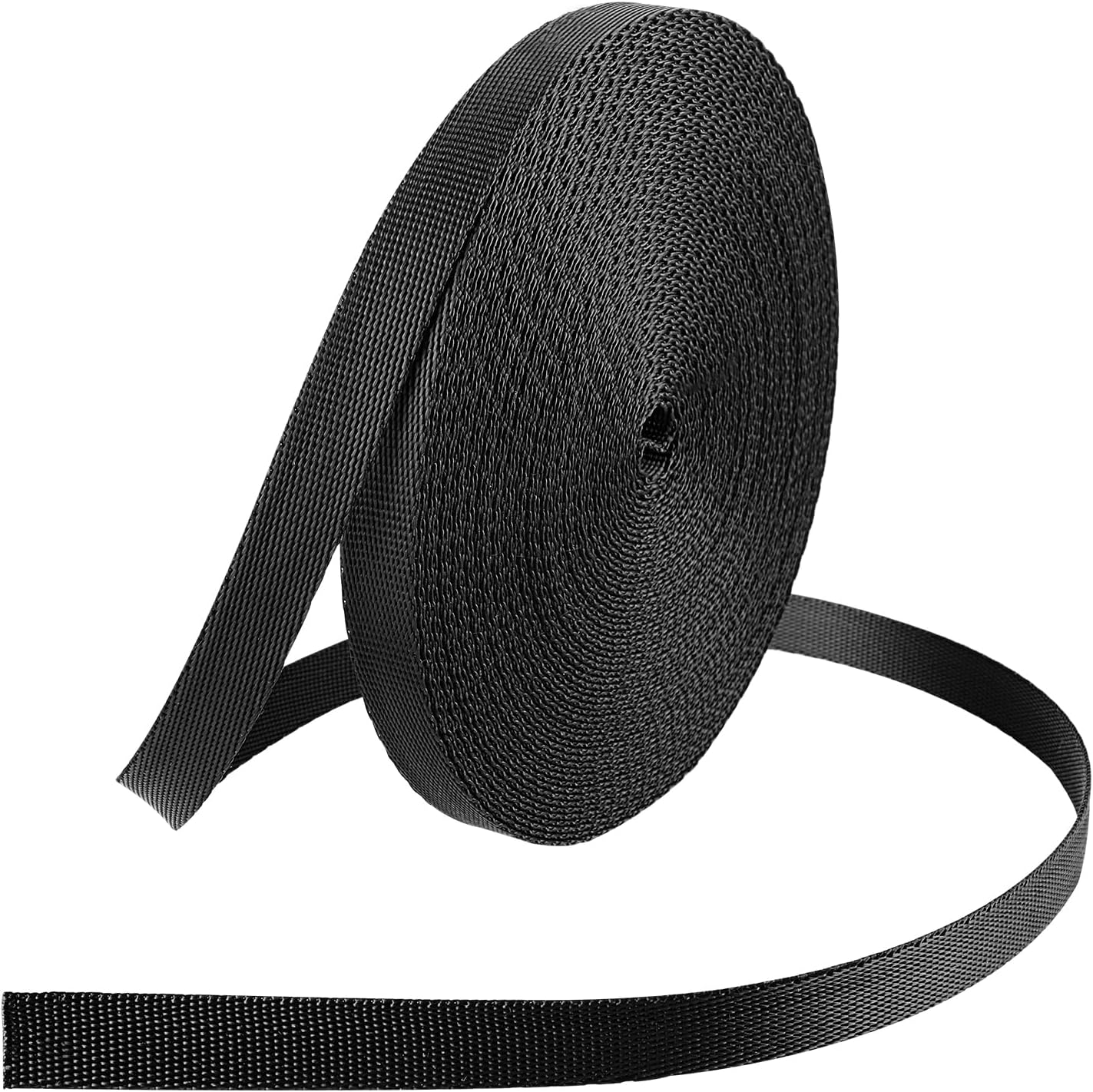Nylon Heavy Webbing Black Fabric Strap 10 Mm X 10 M Webbing Straps for DIY Dog Collar Tow Ropes Luggage Strap Backpack Strap image number 1