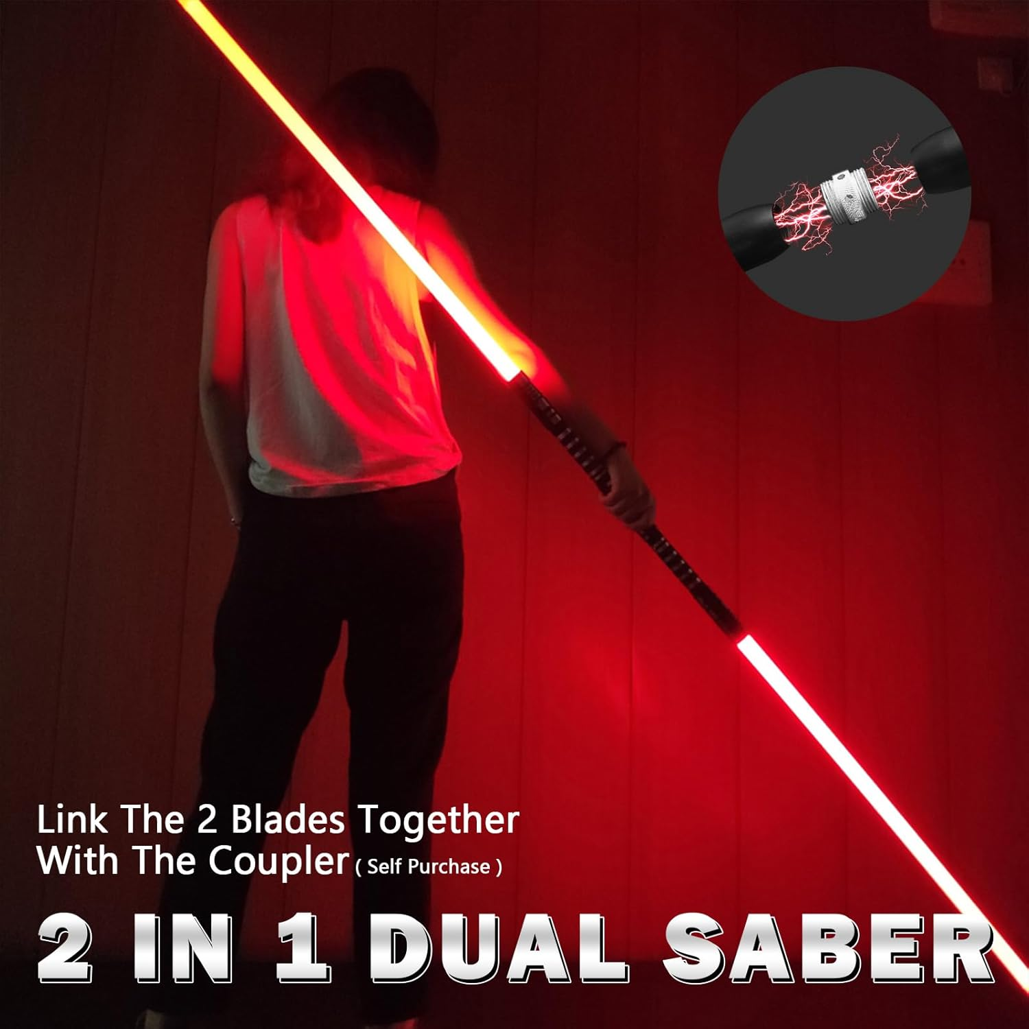 YDD Genius Lightsaber, Upgraded RGB 16 Colors, 4 Sound Modes, Rechargeable Light Saber Toy with Sturdy Metal Handle, USB Charge, Suitable for Children and Adults Dress up & Pretend Play (99Cm) image number 4