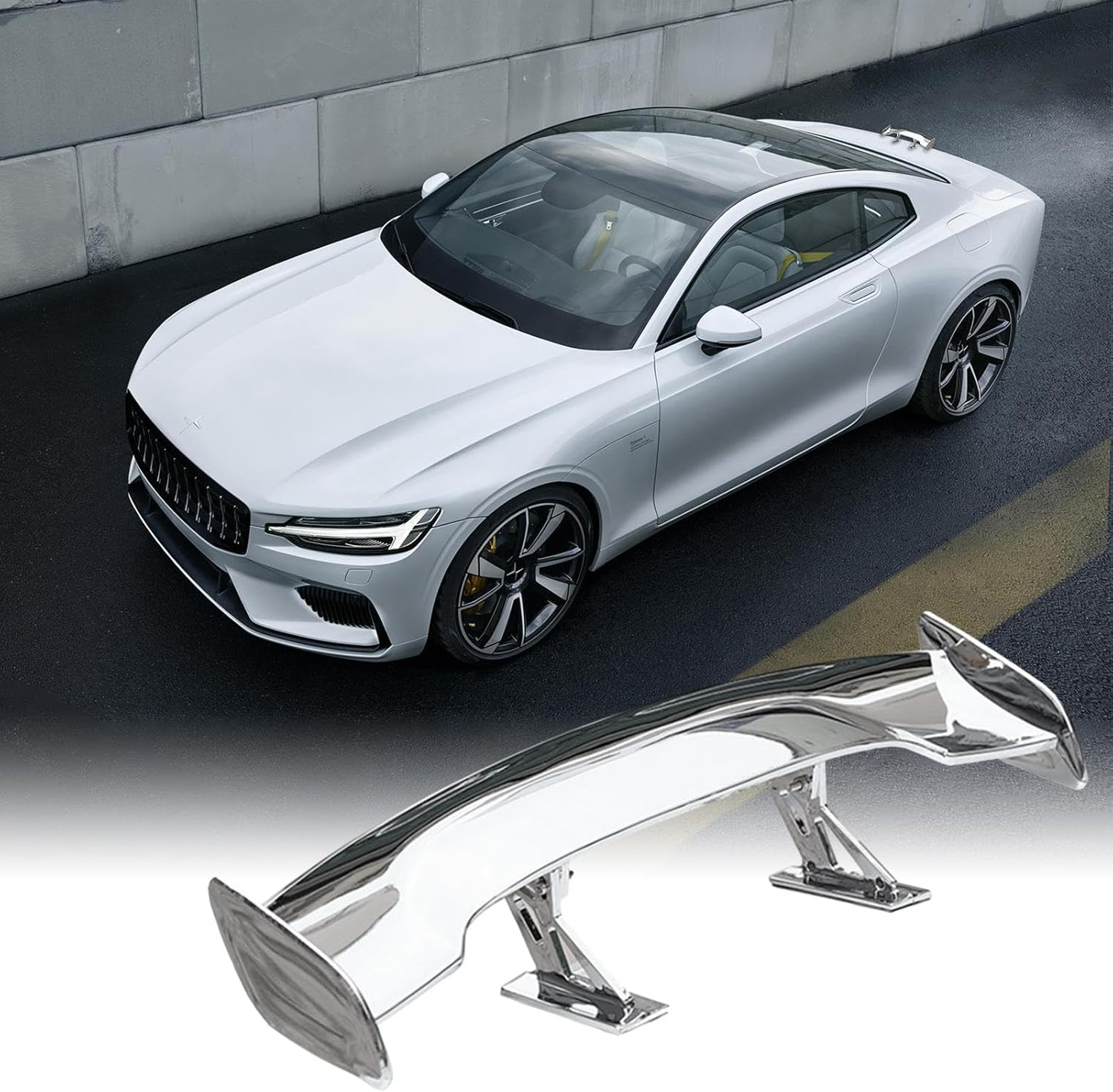 Car Spoiler Wing - Spoilers for Cars | GT Wing Car Spoiler Car Rear Spoiler Wing Carbon Fiber Auto Car Tail Decoration - Silver Plating image number 3