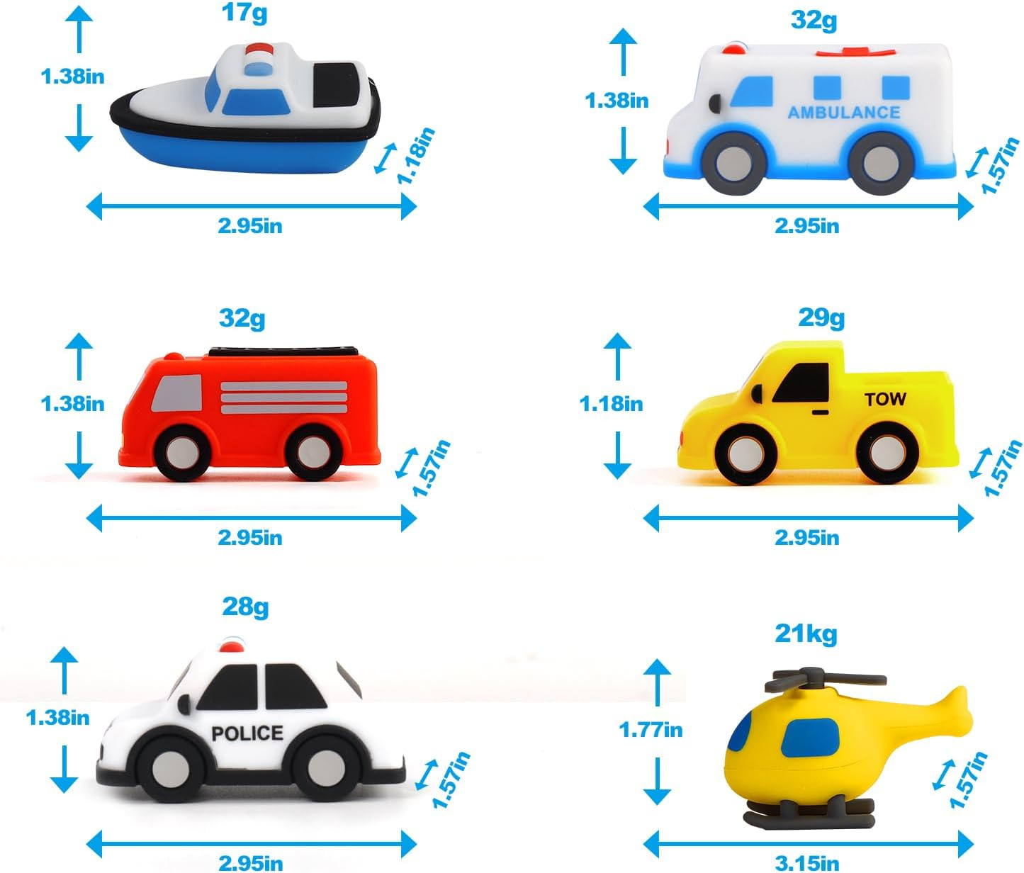 Light up Bath Toy -Tow Truck, 100% Food Grade Silicone Vehicle Bathtub Toys, Shake-Activated Light up Airplane Toy Flash & Lights Color Change, Soft & Squeezable for Baby&Toddler (1 Pack) image number 6