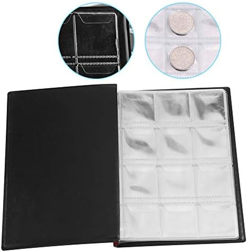 Coin Album Books, 10 Page 120 Pockets World Coin Stock Album Book Case Coin Holders Collection Storage Coin Collecting Holders Penny Pockets(Black) image number 4