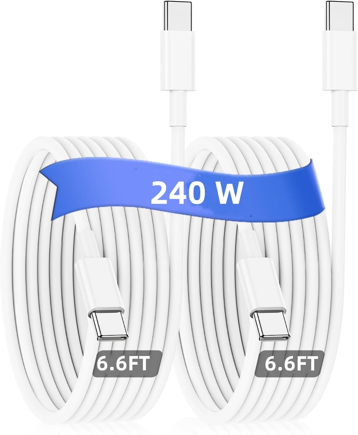 2Pack 240W USB C Cable, 2M/6.6Ft C to C Cable Fast Charging for Macbook Pro/Air & for Iphone 16/15 Pro Max,Macbook Pro/Air,48V/5A Super Fast Charger Cord Compatible 140W/100W /65W/45W/35W/20W image number 1