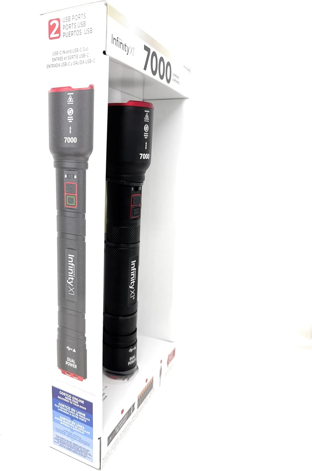 Infinity X1 7000L Dual Power Rechargeable Flashlight,7000 Lumen CREE LED with Adjustable Focus and Heat Lock image number 2