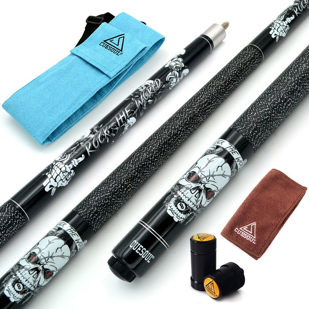 CUESOUL Rock II 58" 19Z/20Z/21Z 1/2 Maple Pool Cue Stick Kit
