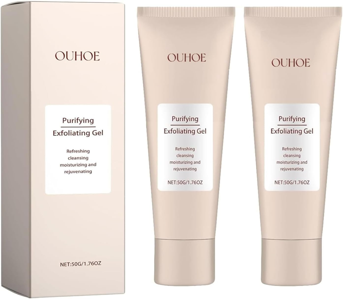 Purifying Exfoliating Gel,Facial Purifying Cleanser, Gel Scrub for Face,Gentle Exfoliating Facial Cleanser for All Skin Types(2Pcs) image number 4