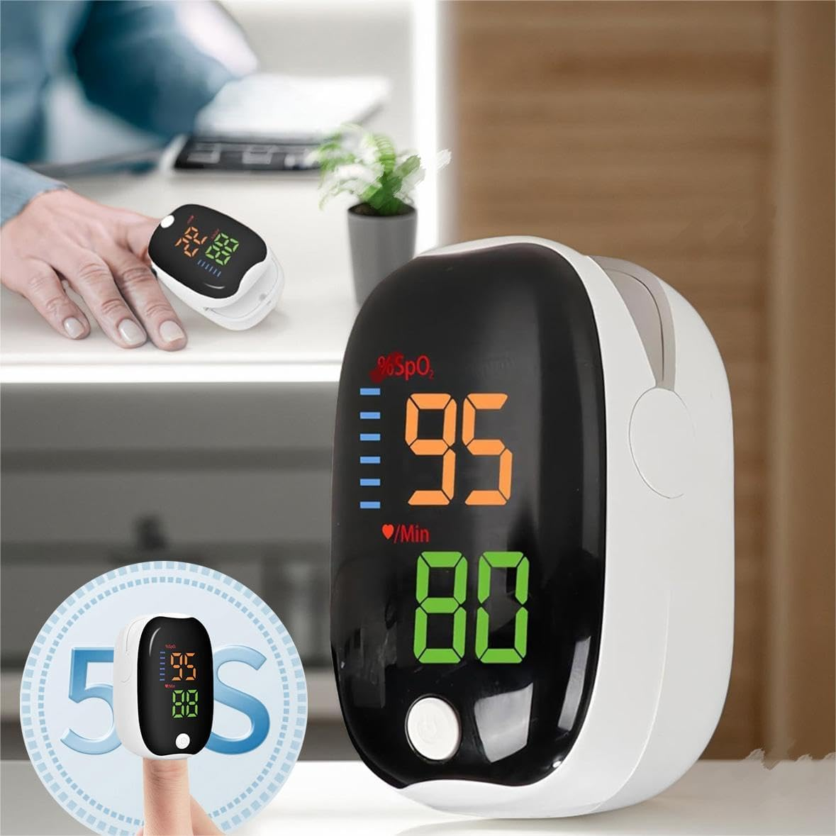 2025 Upgraded Non-Invasive Glucose & Oxygen Monitor &ndash; Portable Blood Sugar & Oxygen Level Meter, No-Prick Finger Oximeter for Home, Fitness, and Travel Use