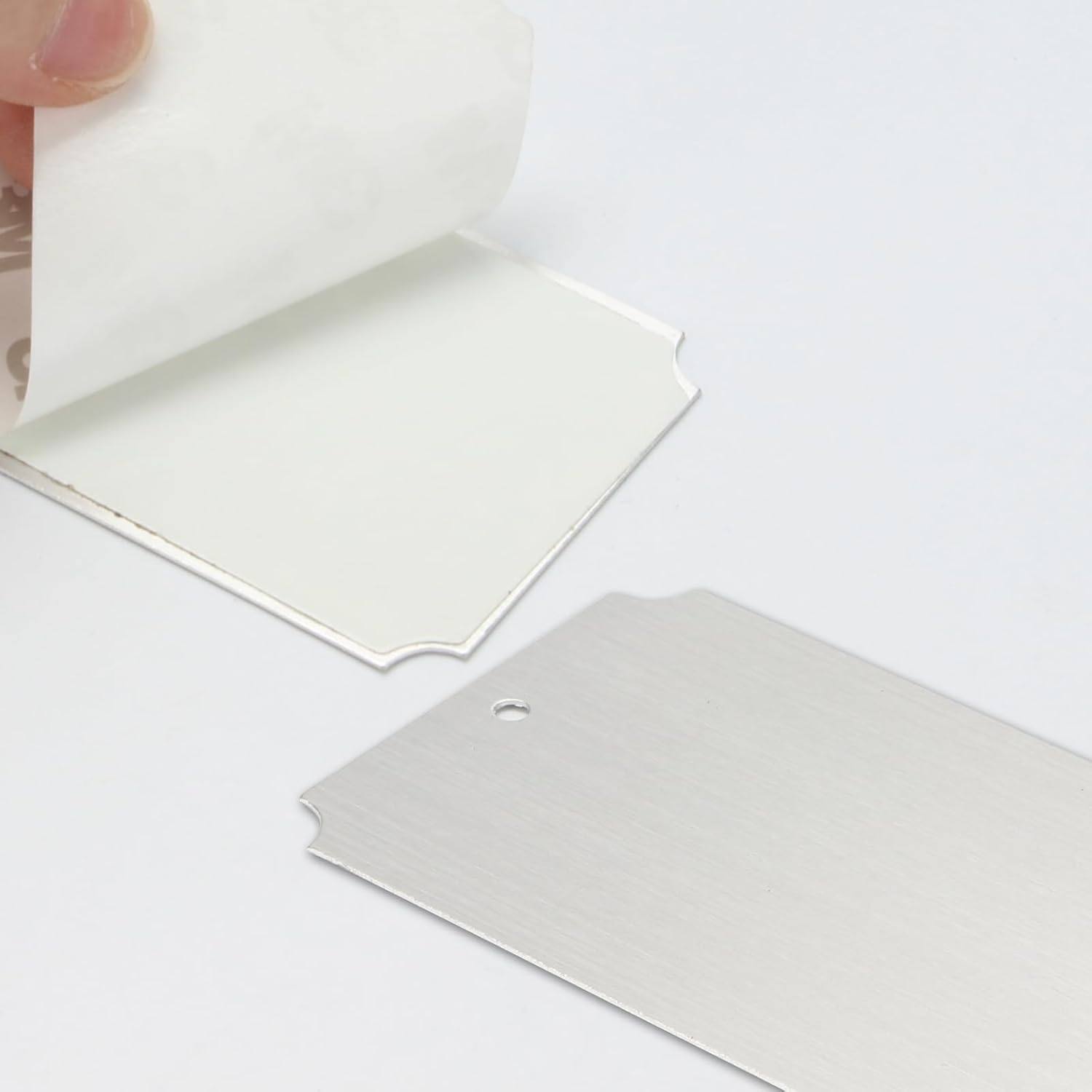 20 Pcs Name Plates Laser Engraved, Plaques Personalized Engraved, Solid Metal Plate, Name Plate for Desk, Personalized Plaque Blank, Custom Name Tag, Laser Engraving Blanks (2'' X 3'') (Silver) - Gold image number 5