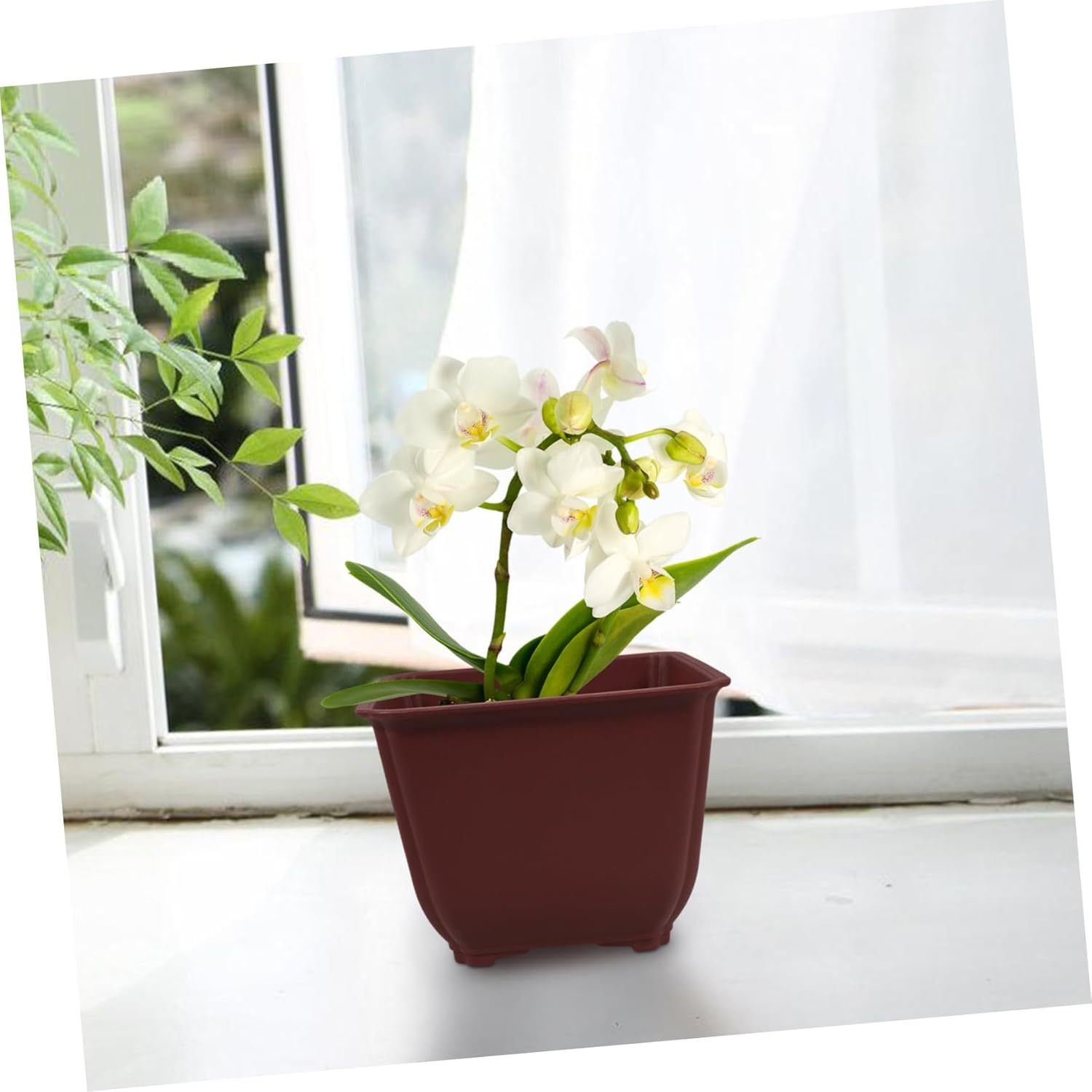 BUTIFULSIC 5Pcs Square Flower Pots Drainage for and Plants for Indoor and Outdoor Gardening image number 6