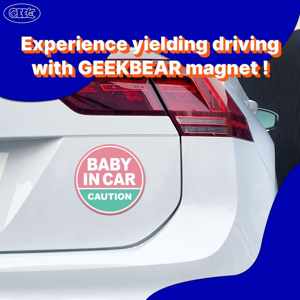 Baby in Car Magnet (Light Pink/Turquoise)