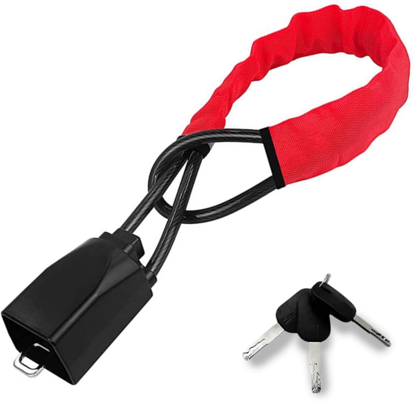 Steering Wheel Lock Universal Fit Most Vehicles with Seat Belt Buckles Anti-Theft Device Car Locks Sturdy Lock for Car Truck SUV Van Security with 3 Keys All General Cars Available(Red) image number 2